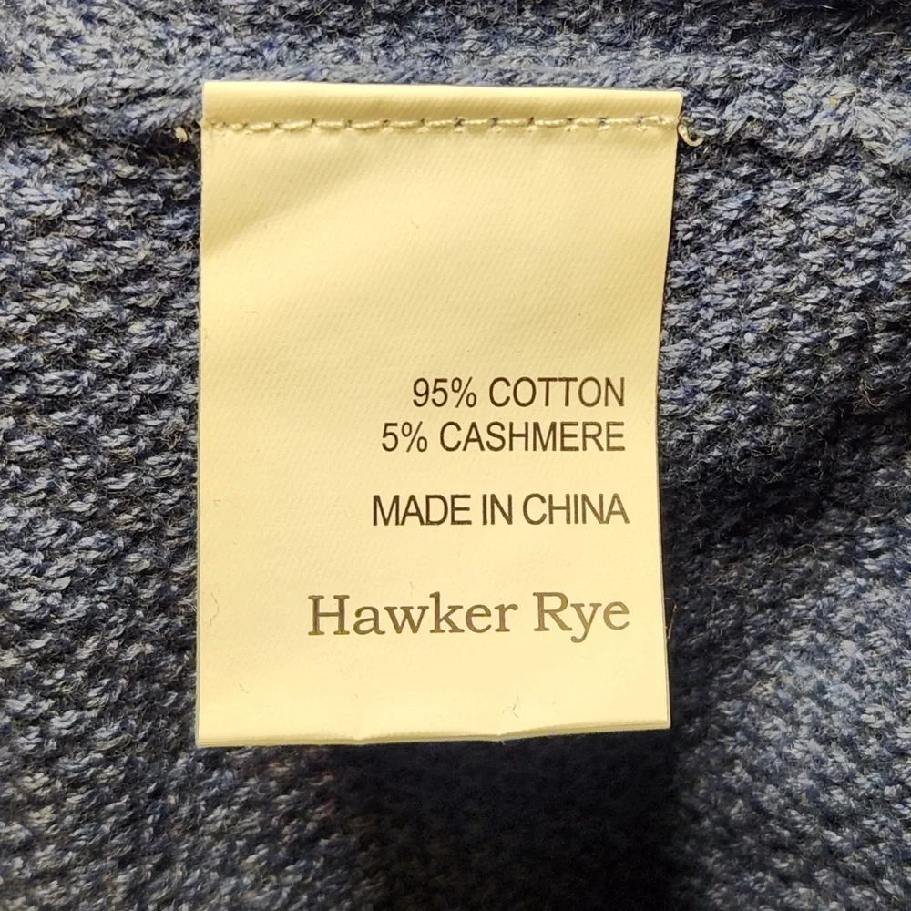 NWT Hawker Rye x Stitch Fix Men’s Cotton Cashmere Crewneck Sweater Classic Soft‎